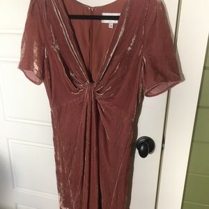 JOA pink velvet formal dress